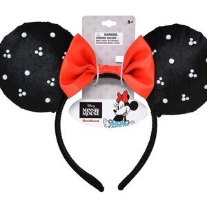 Disney Minnie Mouse Black and Red Polka Dot Headband